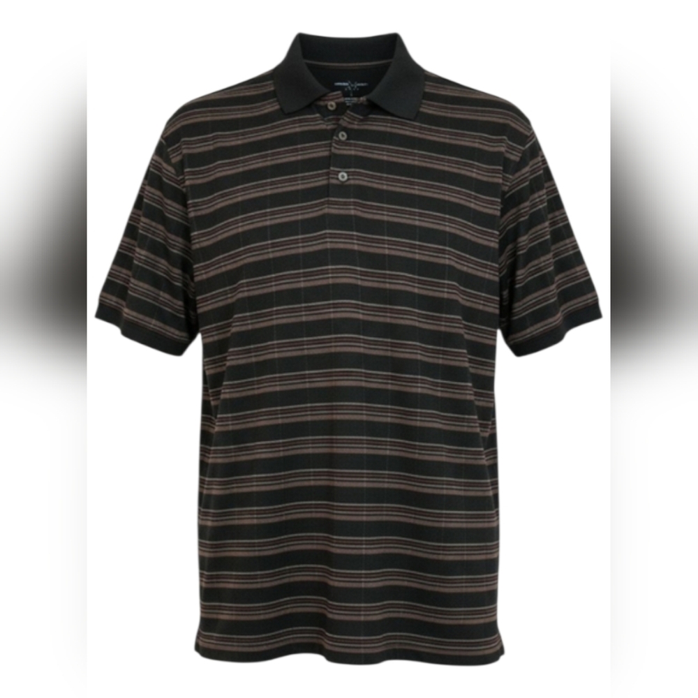 Michael Austin Golf Polo Shirt Men's Size Large Short Sleeves Black Brown